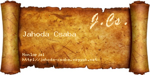 Jahoda Csaba névjegykártya