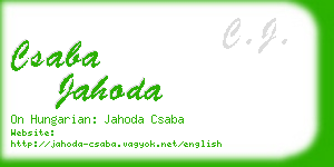 csaba jahoda business card